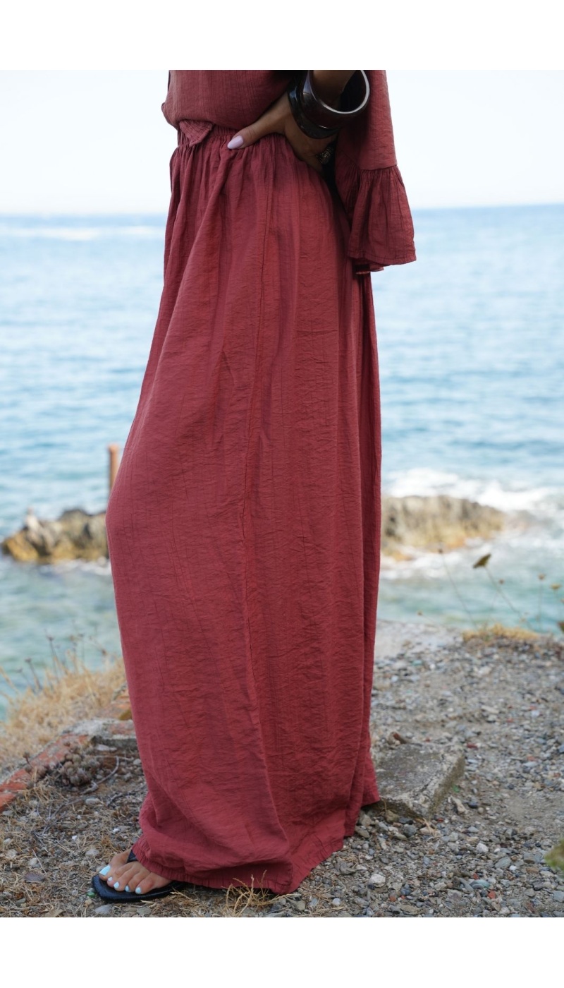 Pantalon Fluide Brique LIORA Noho - 3 | Accueil