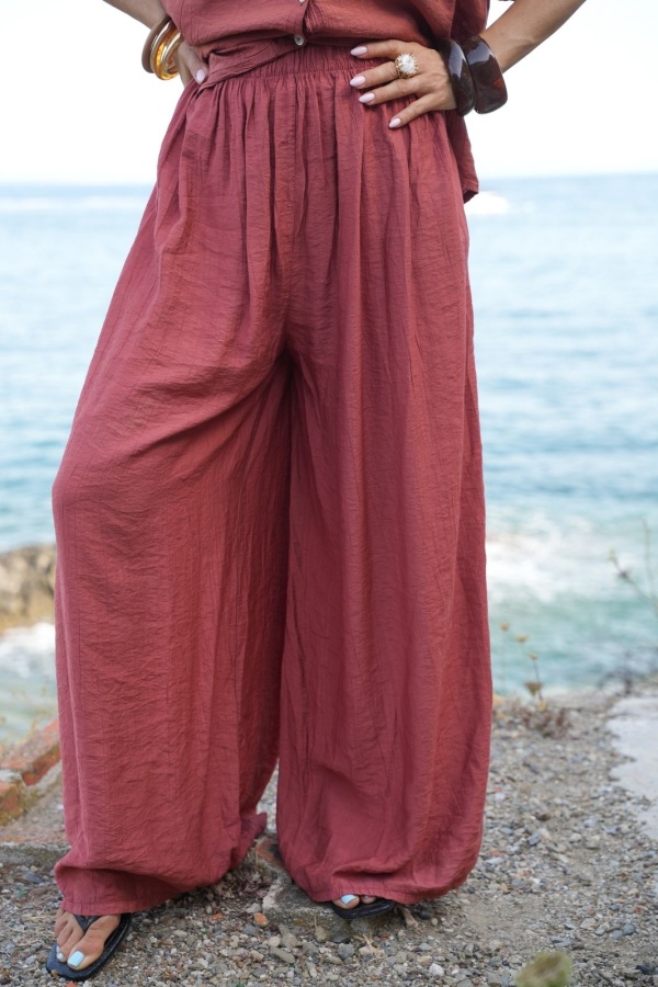 Pantalon Fluide Brique LIORA Noho - 1 | Accueil 2