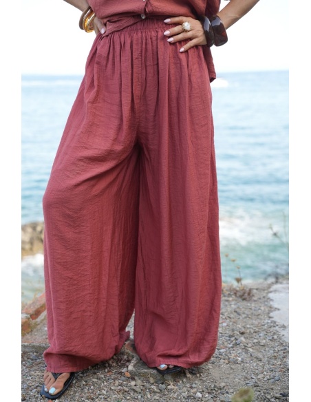 Pantalon Fluide Brique LIORA Noho - 2 | Accueil