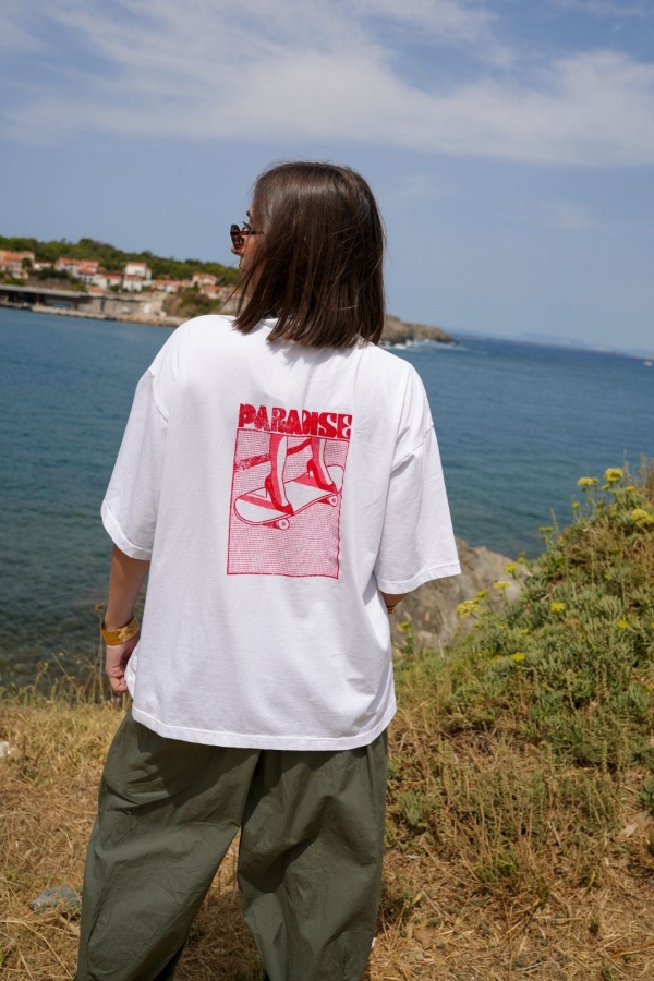 Camiseta Skate Branca CAKETIN Noho - 1 | Bem-vindo