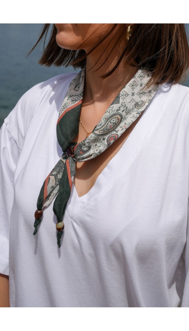 Accessoire Cheveux Cachemire Vert AZALÉE Noho - 2 | Accueil