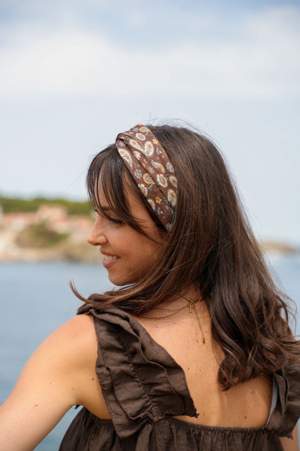 Accessorio per capelli in cashmere marrone AZALÉE Noho - 1 | Benvenuto