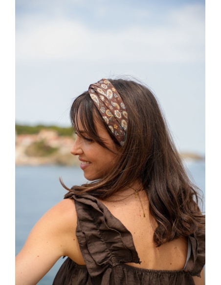 Accessorio per capelli in cashmere marrone AZALÉE Noho - 1 | Benvenuto