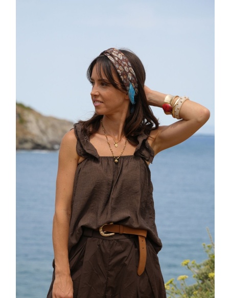 Ruffled Tank Top Brown BELLAGIO Noho - 2 | Welcome