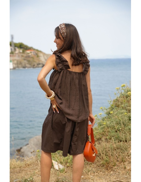 SHORTS FEMME CEINTU MARRON E26 Noho - 2 | Benvenuto