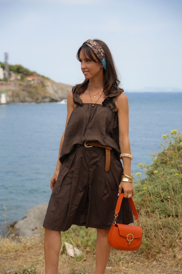 SHORTS FEMME CEINTU MARRON E26 Noho - 1 | Bem-vindo