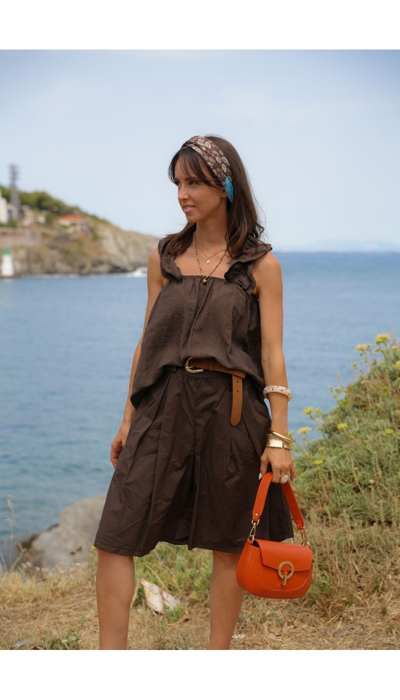 SHORTS FEMME CEINTU MARRON E26 Noho - 1 | Benvenuto