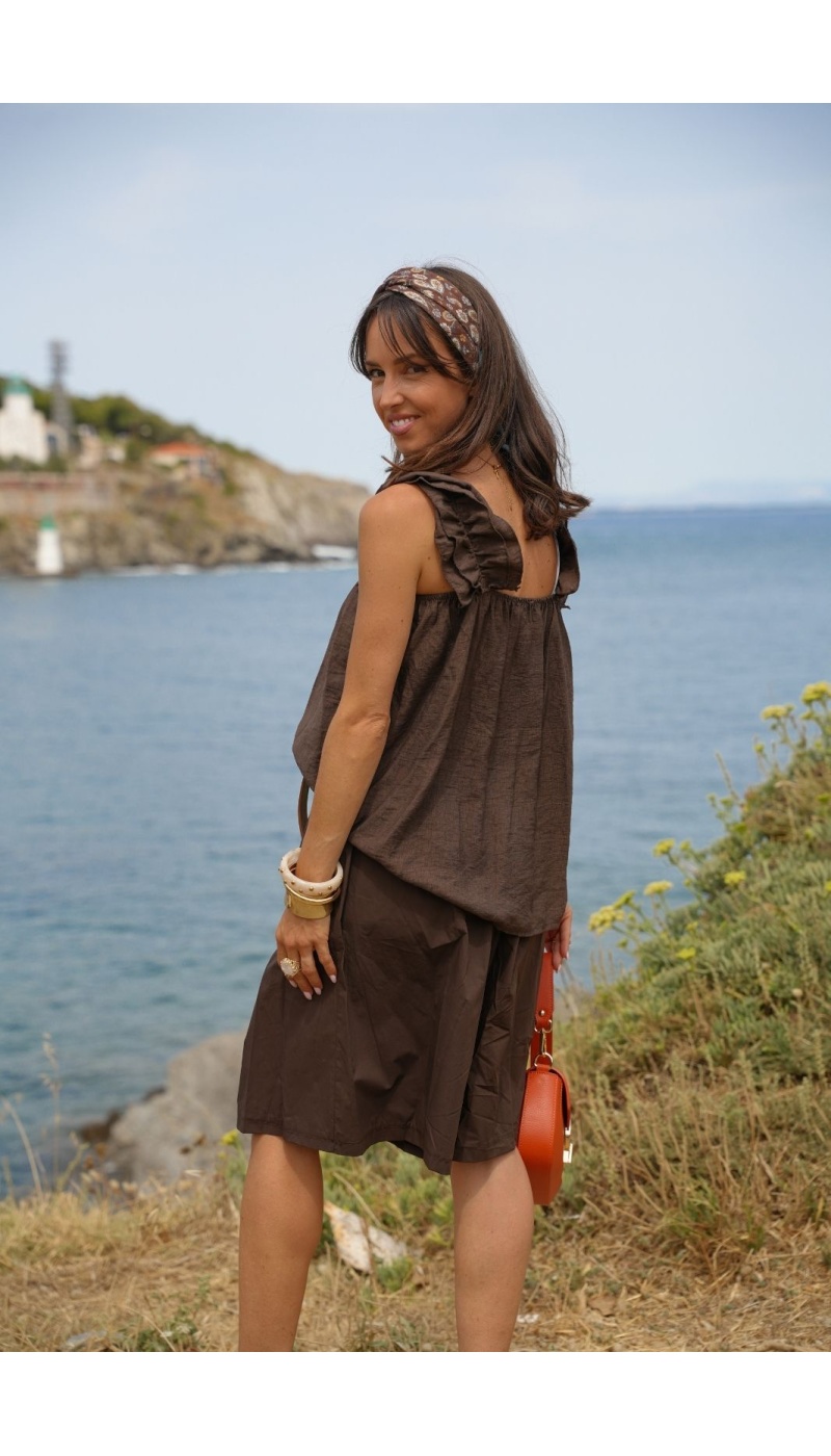 SHORTS FEMME CEINTU MARRON E26 Noho - 3 | Benvenuto
