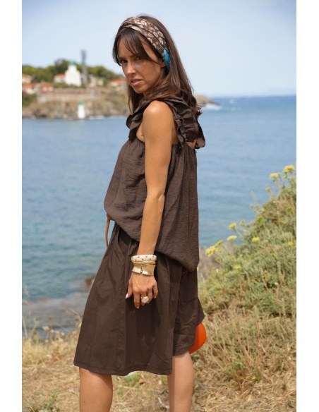 SHORTS FEMME CEINTU MARRON E26 Noho - 4 | Benvenuto
