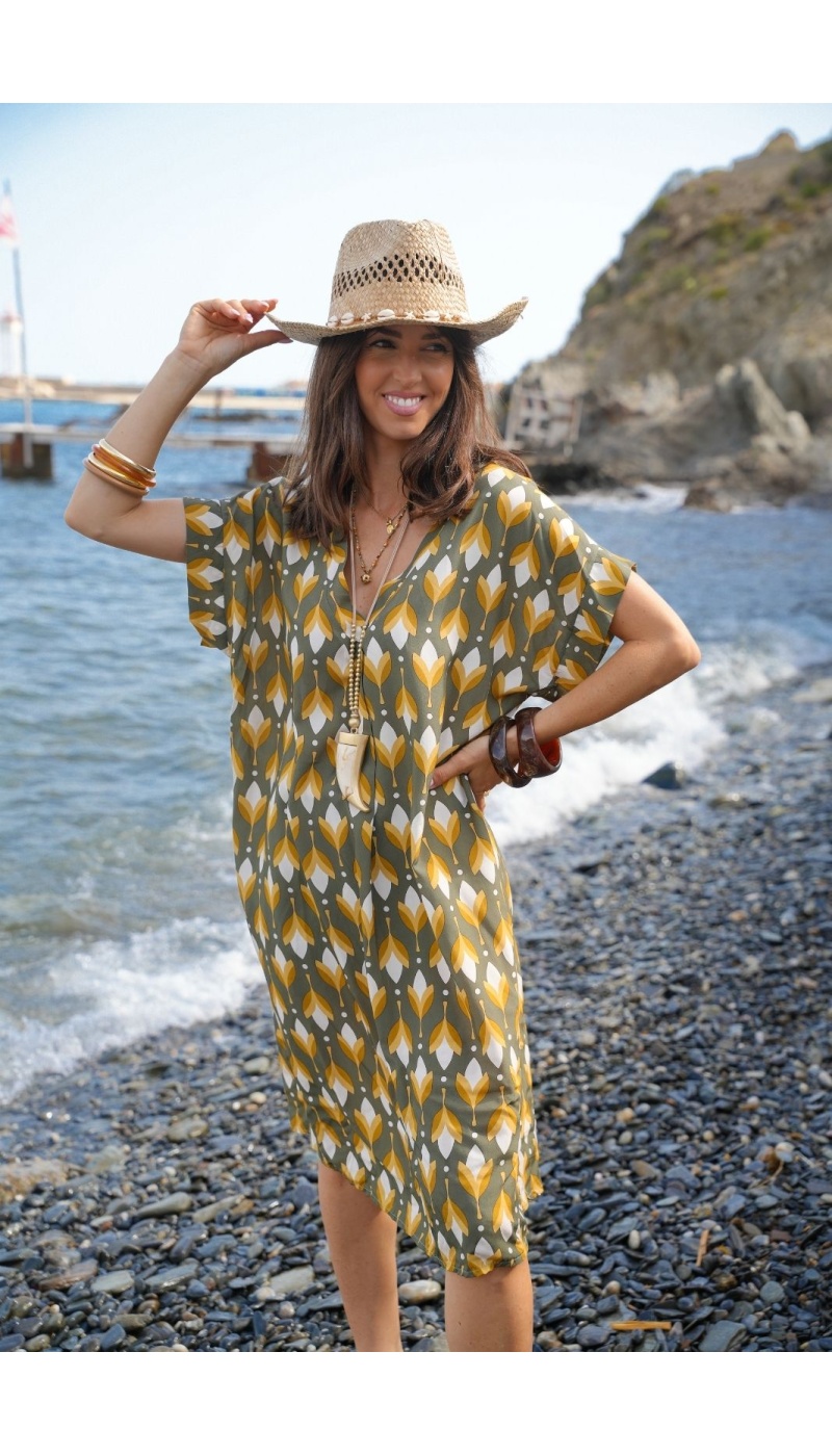 ROBES FEMME IMPRI KAKI E26 Noho - 4 | MULHERES
