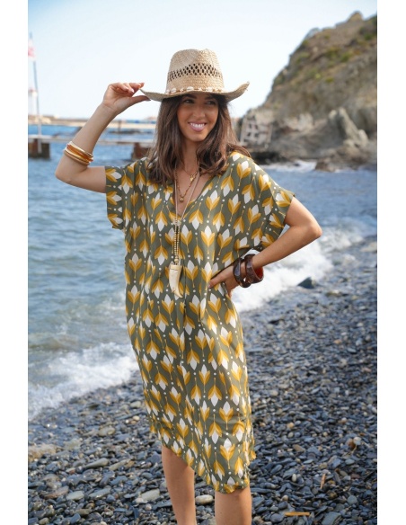 ROBES FEMME IMPRI KAKI E26 Noho - 4 | MULHERES