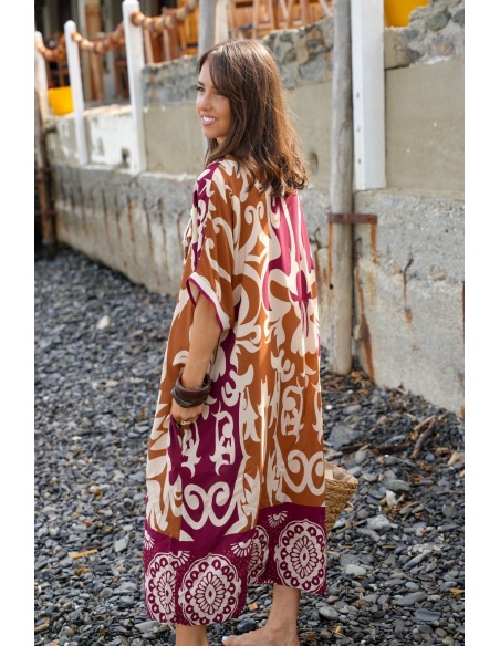 Robe Longue Marron Bordeaux VAIANA Noho - 4 | Accueil