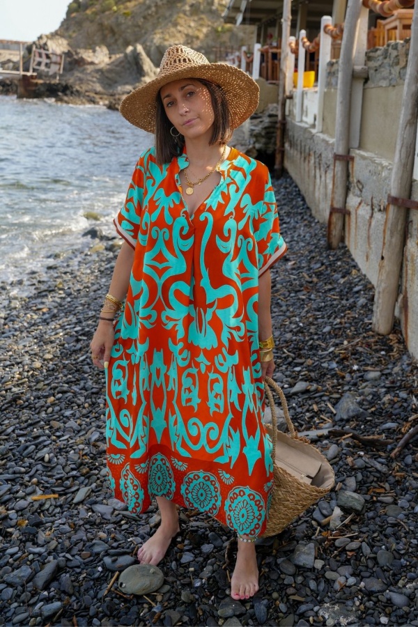VAIANA Abito lungo arancione acqua Noho - 1 | DONNE 2
