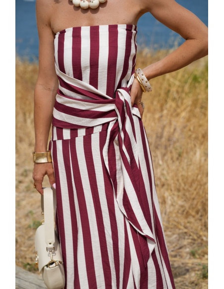 Red Striped Bow Dress SINTRA Noho - 2 | Welcome