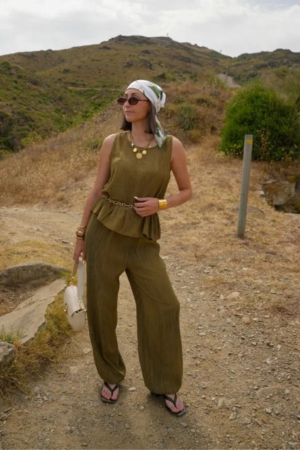 Pantalon Ample Vert VERONE Noho - 1 | Accueil