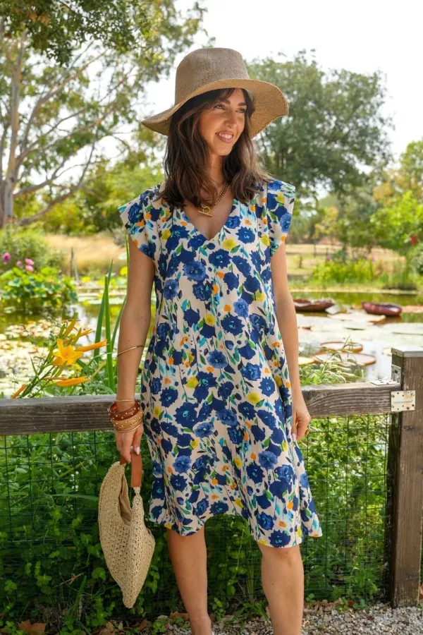 Robe Fleurs Bleues HORTENSIA Noho - 1 | Accueil 2