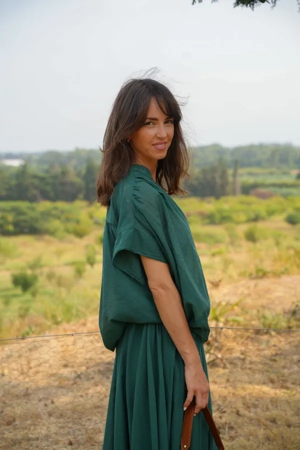 Blouse Verte Coton Johanna VERNA Johanna - 1 | Accueil