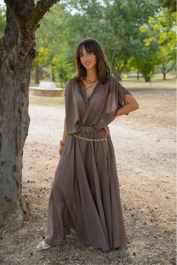 JUPES FEMME LONGUE MARRON H26 Johanna - 1 | Benvenuto