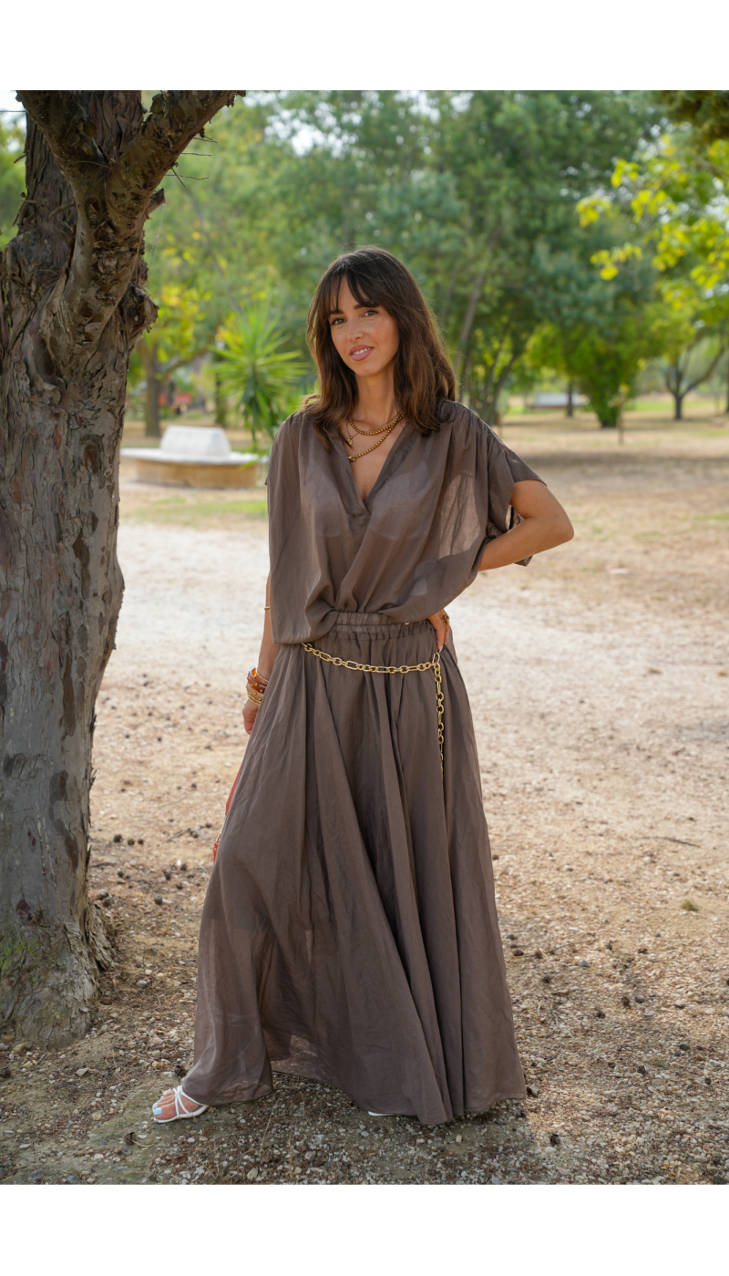 JUPES FEMME LONGUE MARRON H26 Johanna - 1 | Benvenuto