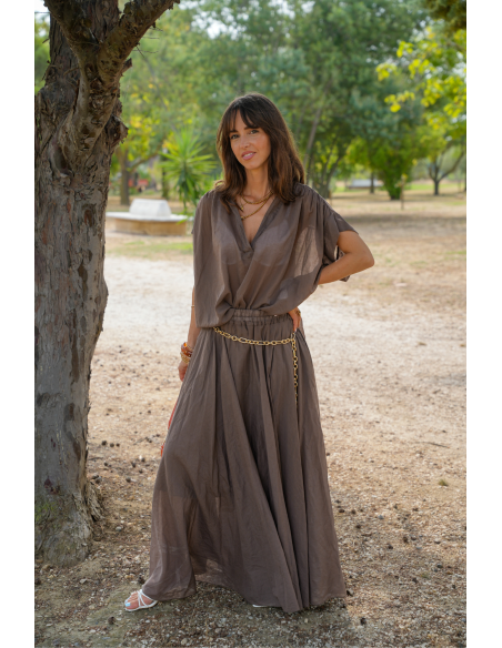 JUPES FEMME LONGUE MARRON H26 Johanna - 1 | Benvenuto
