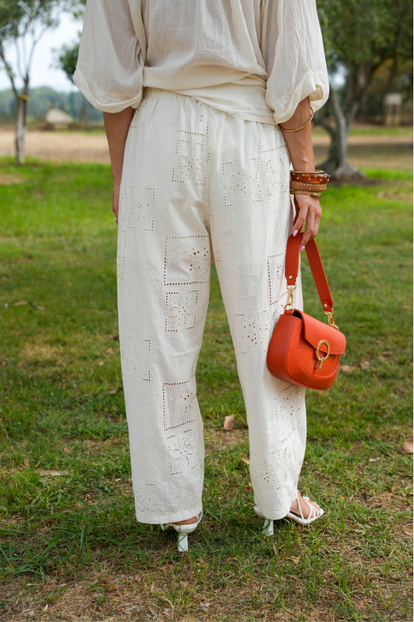 PANTALON FEMME BRODE ECRU H26 Johanna - 1 | Willkommen 2