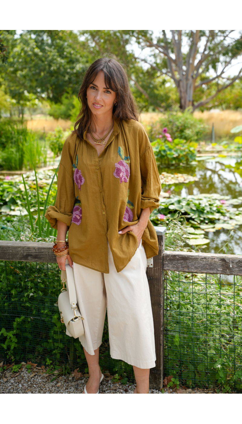 CHEMISIER BRODER CAMEL H26 Johanna - 2 | Benvenuto