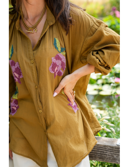 CHEMISIER BRODER CAMEL H26 Johanna - 4 | Benvenuto