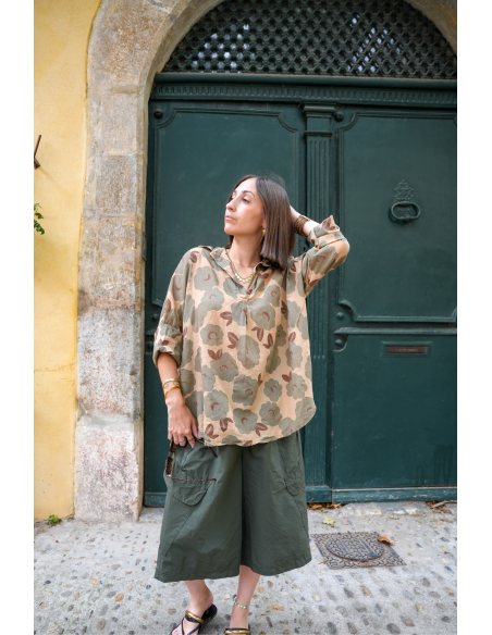 CHEMISIERS FLEUR KAKI H26 - 2 | Benvenuto
