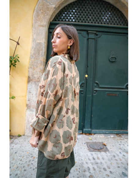 CHEMISIERS FLEUR KAKI H26 - 3 | Benvenuto