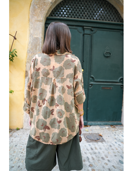CHEMISIERS FLEUR KAKI H26 - 4 | Benvenuto