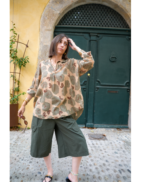 CHEMISIERS FLEUR KAKI H26 - 5 | Benvenuto