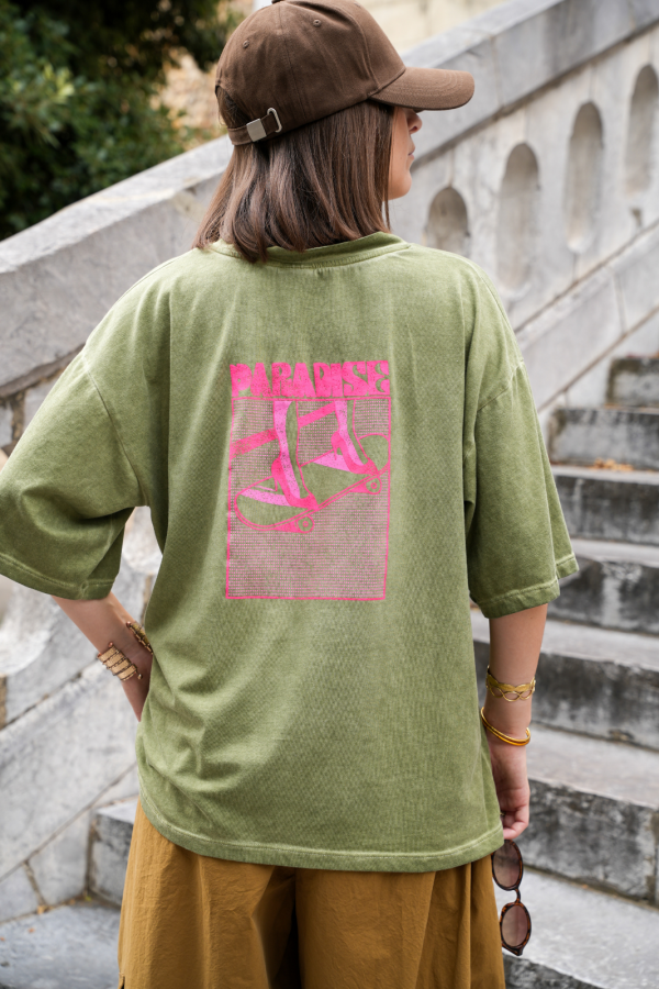 T-SHIRT MC FEMME SKATE KAKI H26 BANDITAS - 1 | Benvenuto