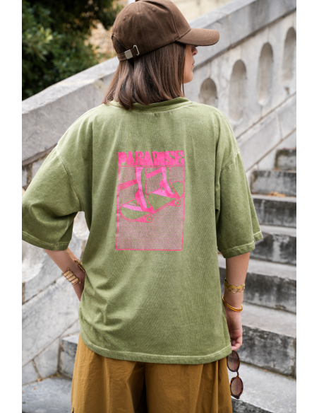 T-SHIRT MC FEMME SKATE KAKI H26 BANDITAS - 1 | Benvenuto