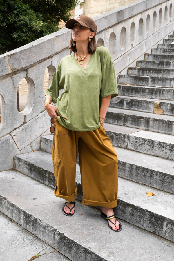 PANTALON FEMME CARGOT CAMEL H26 Johanna - 1 | Willkommen