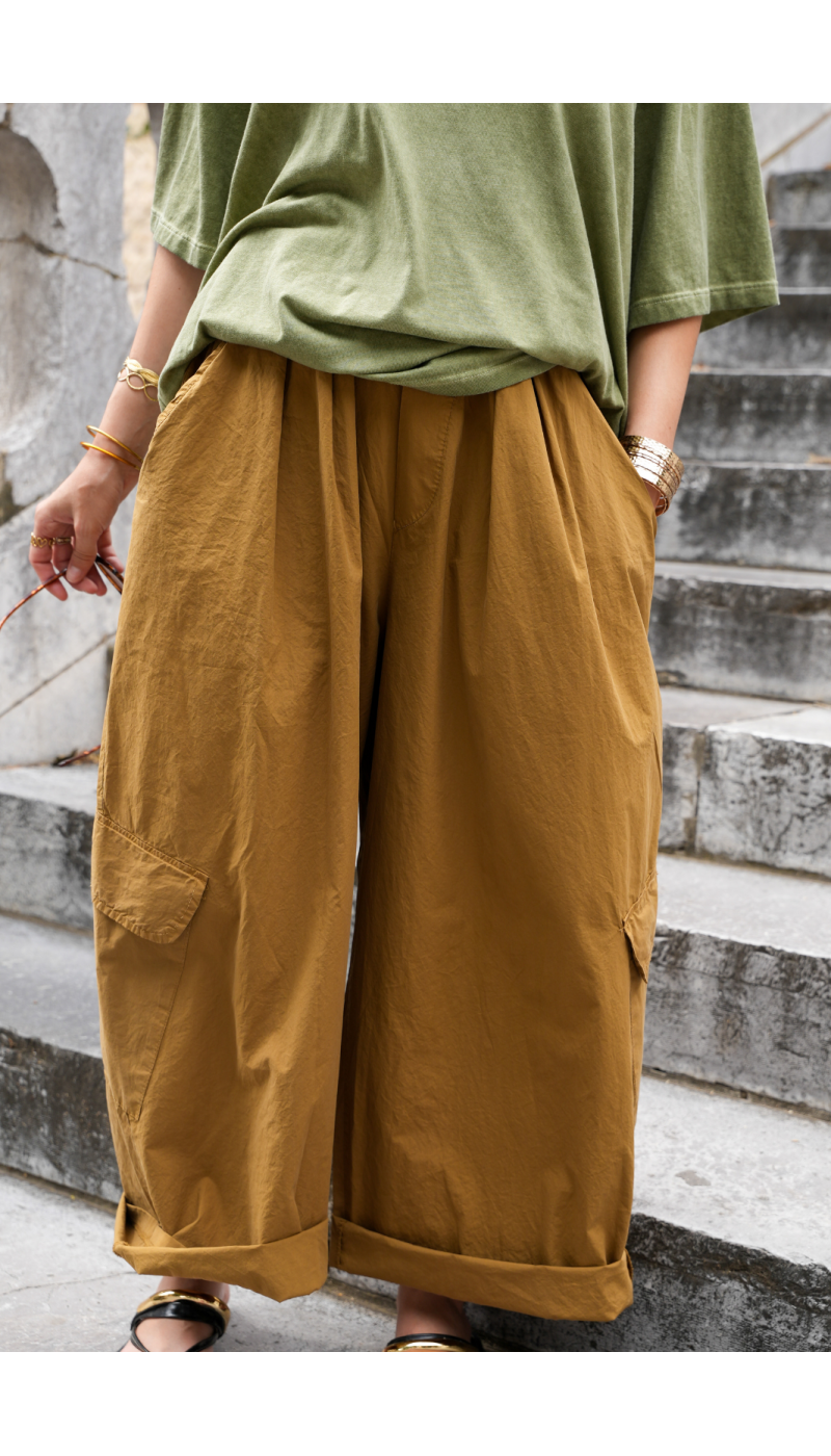 PANTALON FEMME CARGOT CAMEL H26 Johanna - 2 | Benvenuto