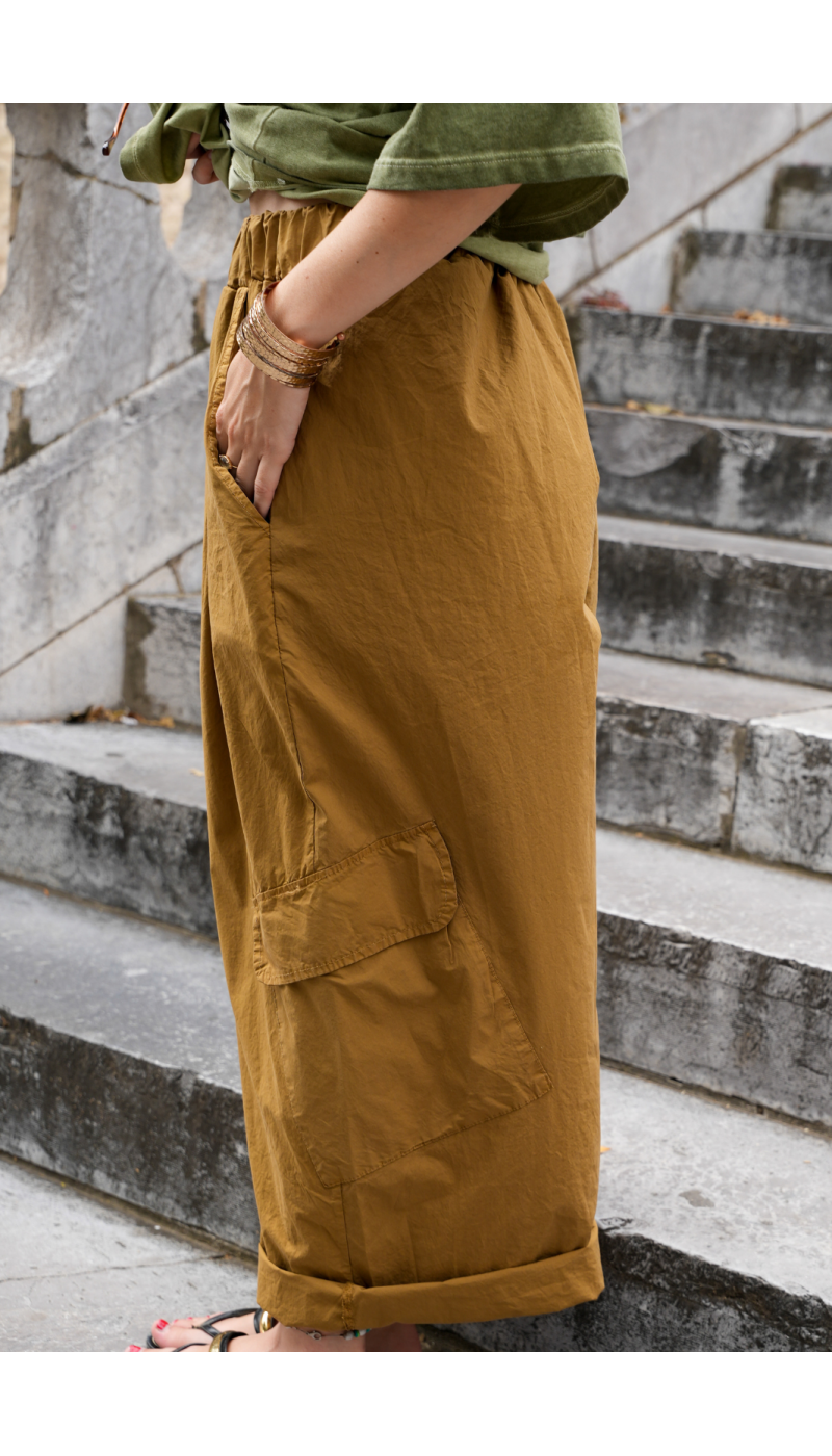 PANTALON FEMME CARGOT CAMEL H26 Johanna - 3 | Benvenuto