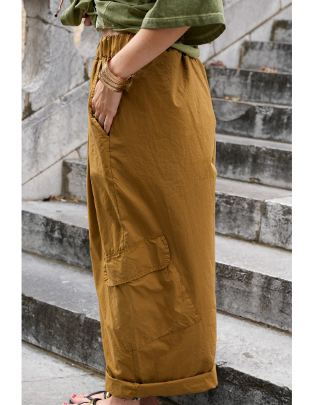 PANTALON FEMME CARGOT CAMEL H26 Johanna - 3 | Benvenuto