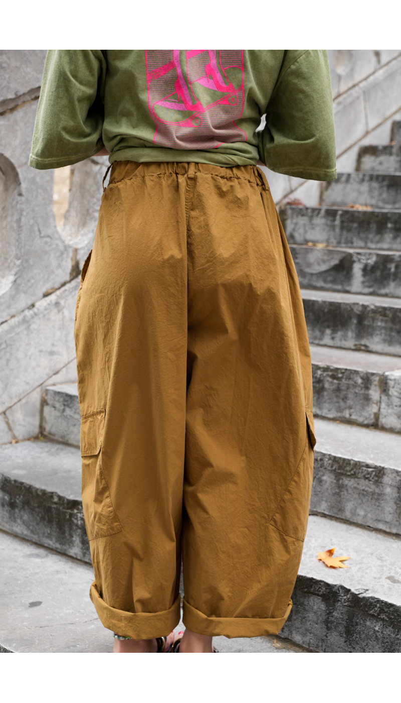 PANTALON FEMME CARGOT CAMEL H26 Johanna - 4 | Benvenuto