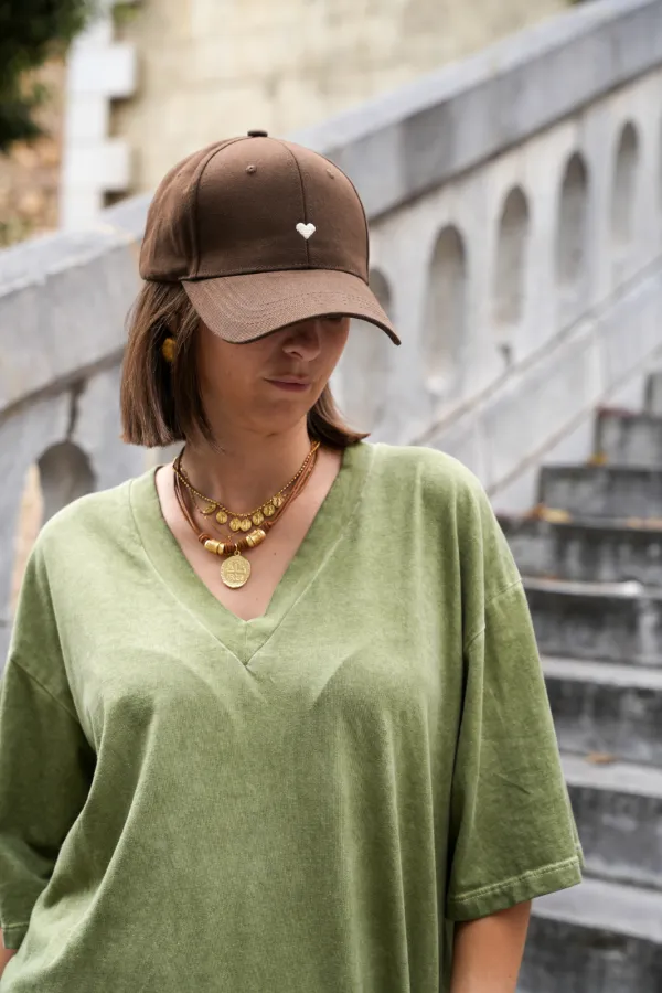 Casquette Coeur Marron CIELA - 1 | Accueil