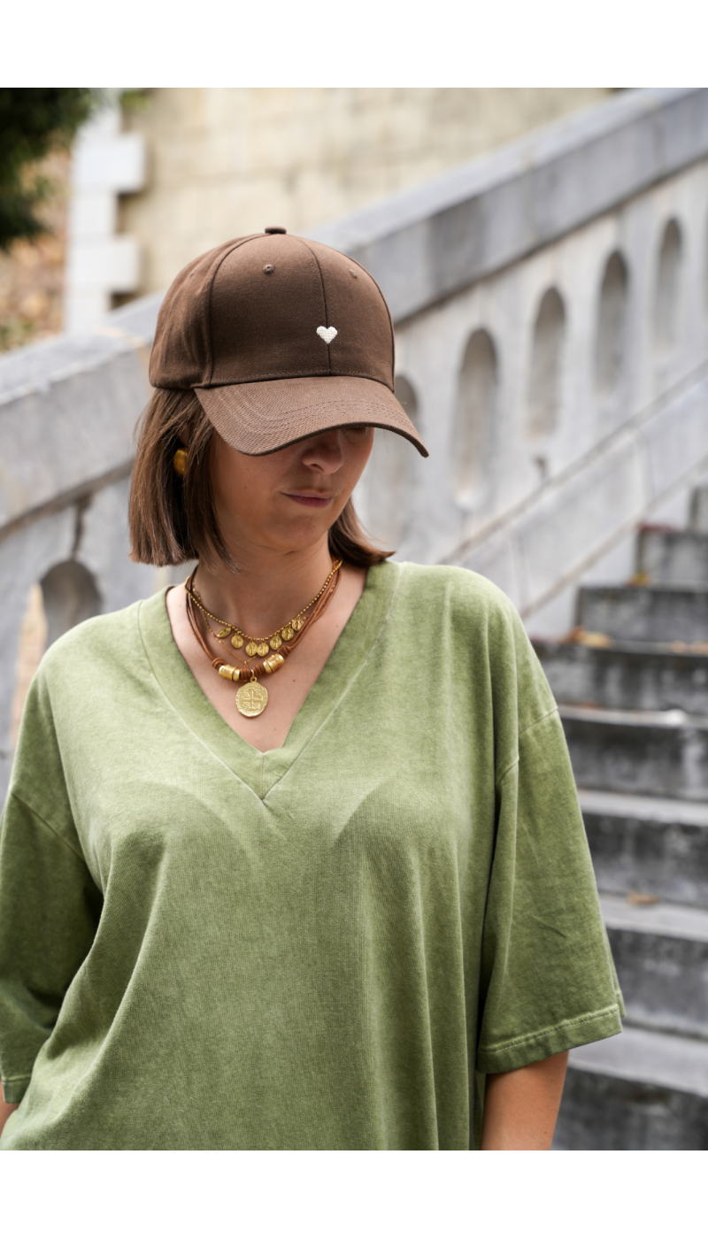 CASQUETTE COEUR MARRON E26 - 1 | Benvenuto
