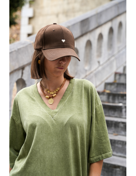 CASQUETTE COEUR MARRON E26 - 1 | Benvenuto