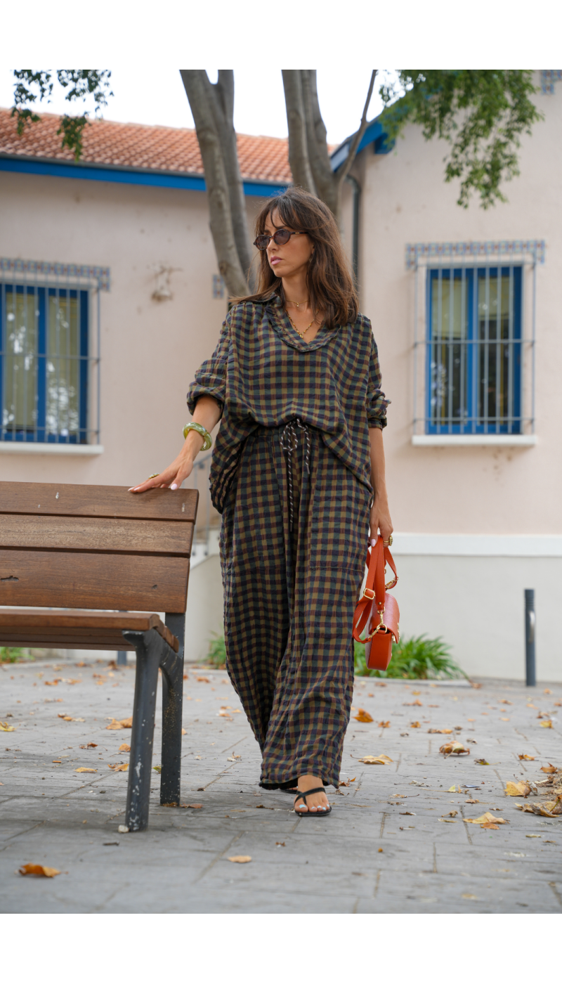 PANTALON FEMME CARREA VERT H26 Johanna - 1 | Benvenuto