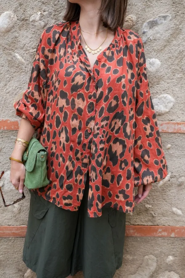 Chemise Léopard Brique LUCREZIA Noho - 1 | Accueil 2