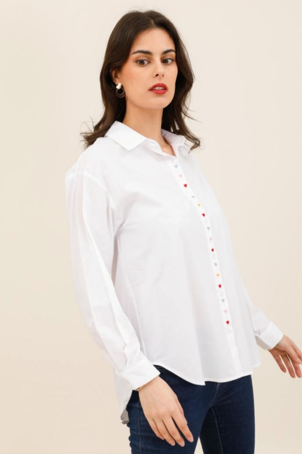 Chemise Coeur Brodé Blanche YSÉE - 1 | Accueil 2