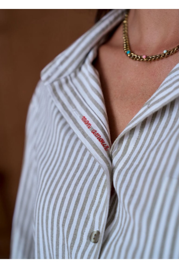 Chemise Rayé Marron Aven Noho - 1 | Accueil