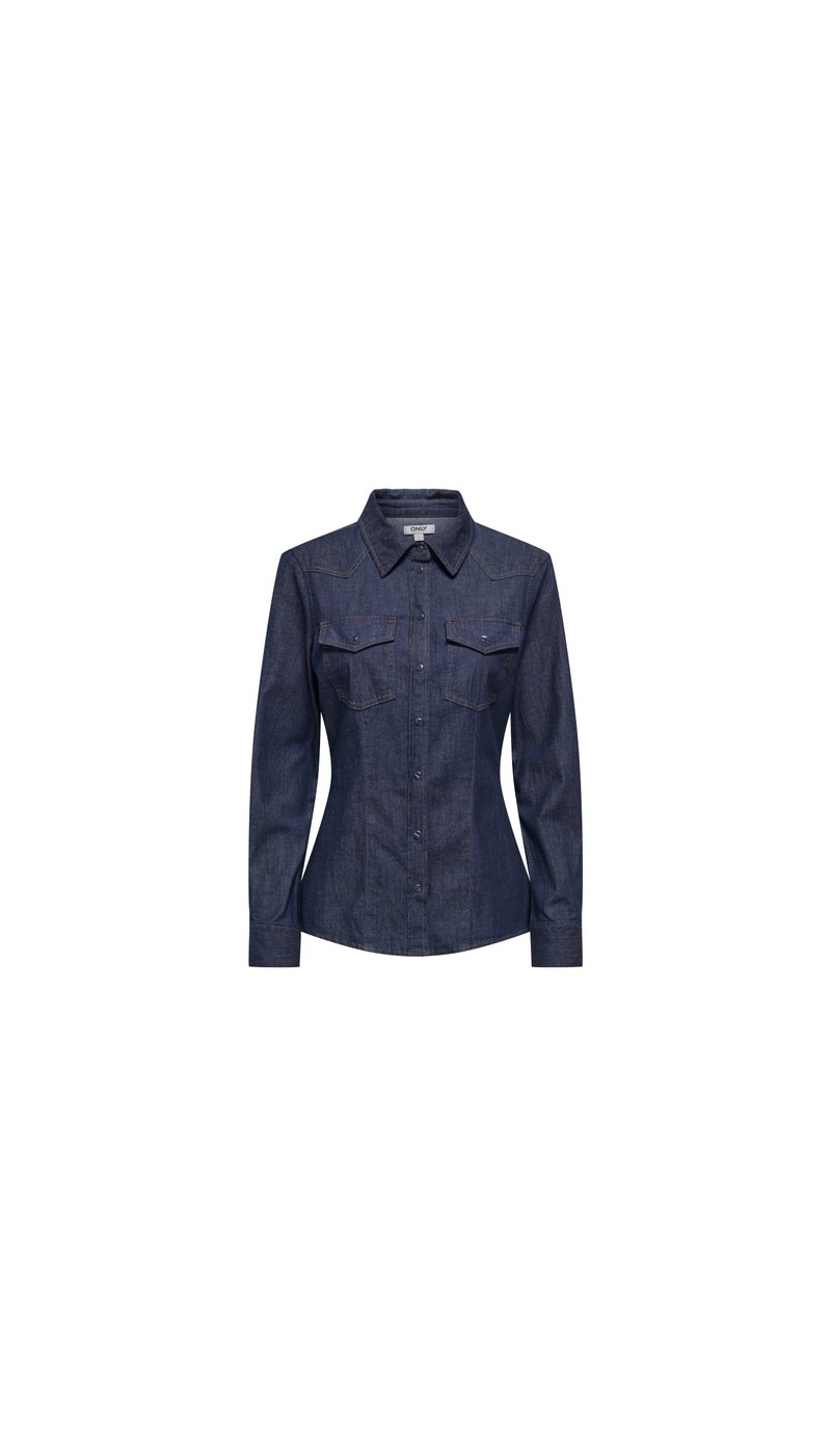 Chemisier Bleu Foncé Denim ONLOLIVIA ONLY - 3 | Accueil