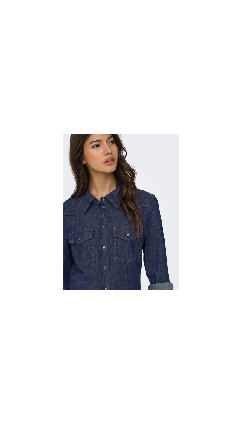 Chemisier Bleu Foncé Denim ONLOLIVIA ONLY - 2 | Accueil