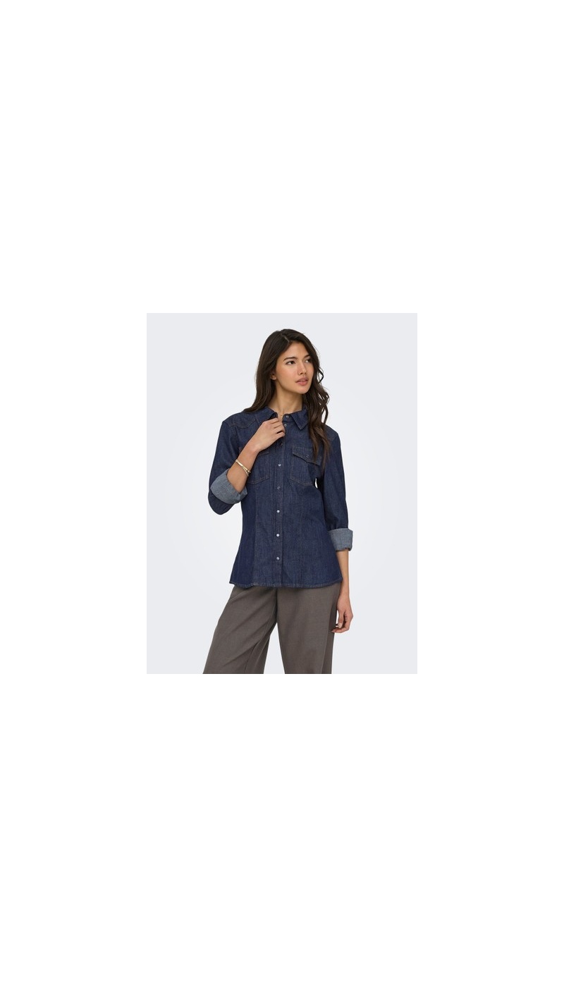 Chemisier Bleu Foncé Denim ONLOLIVIA ONLY - 1 | Accueil