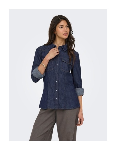 Chemisier Bleu Foncé Denim ONLOLIVIA ONLY - 1 | Accueil