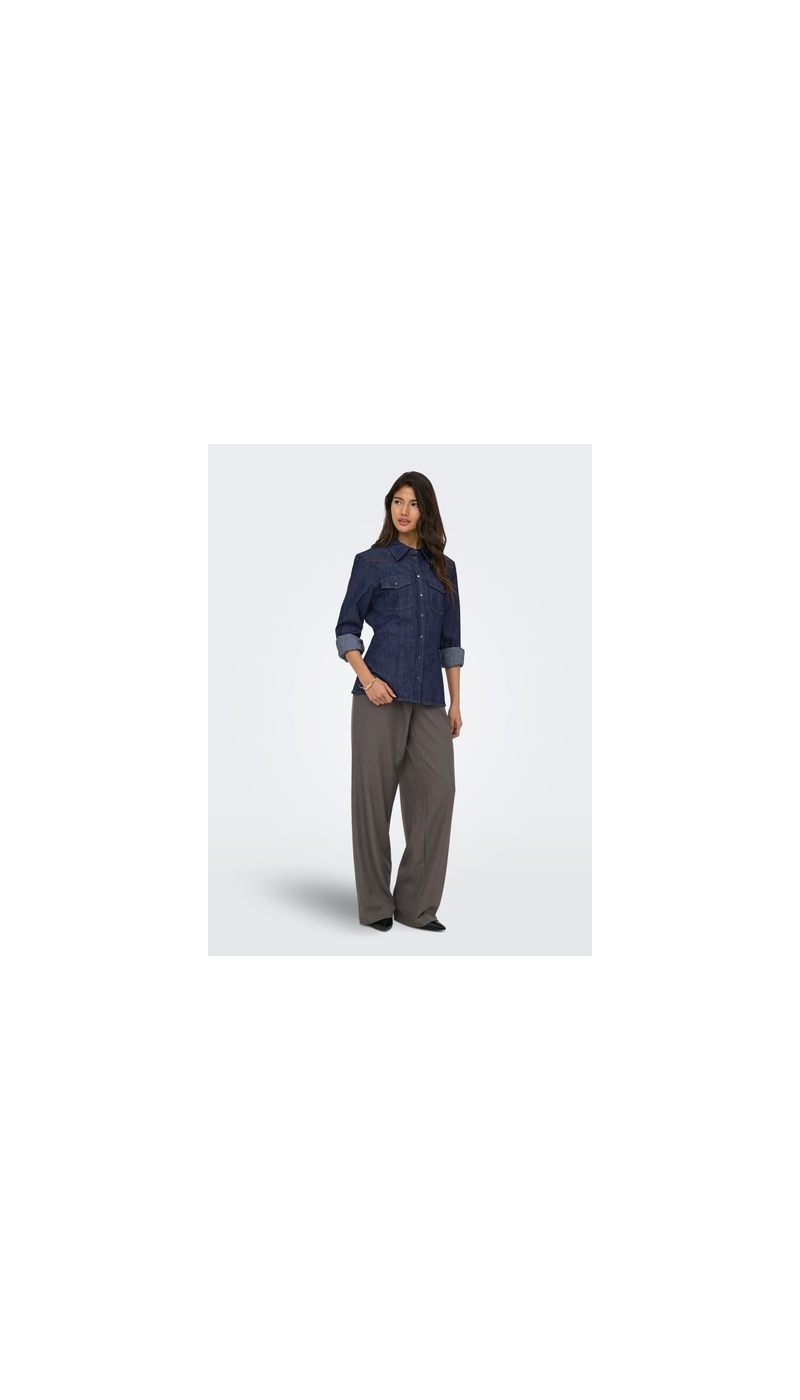 Chemisier Bleu Foncé Denim ONLOLIVIA ONLY - 7 | Accueil